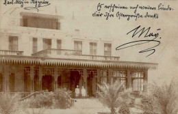 May, Karl Schriftsteller Foto-AK Karl May In Ägypten Mit UNTERSCHRIFT Und WIDMUNG 1904 I-II - Altri & Non Classificati
