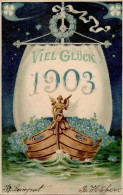 Jahreszahlen Neujahr 1903 Prägekarte I-II Bonne Annee - Otros & Sin Clasificación