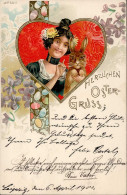 Ostern Hase Frau 1901 I-II Paques - Pascua