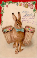 Ostern Hase Prägekarte I-II Paques - Pascua