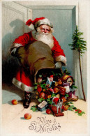 Weihnachtsmann Spielzeug Prägekarte I-II Pere Noel Jouet - Otros & Sin Clasificación