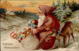 Weihnachtsmann Spielzeug Prägelitho I-II Pere Noel Jouet - Sonstige & Ohne Zuordnung