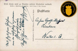 Adel - GRÄFIN WALDBURG-SYRGENSTEIN - Seehelden-Spendenkünstlerspendenkarte 1915 Mit Adels-Siegel-Freimarke Und AUTOGRAPH - Familles Royales