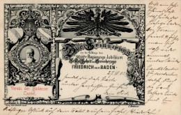 Adel Baden 50 Jähriges Regierungs-Jubiläum Von Großherzog Friedrich Sign. Brünner, C. I-II - Familias Reales