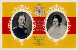 Adel Baden Großherzog Friedrich Der II Und Großherzogin Hilda Prägekarte I-II - Königshäuser