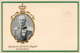 Adel Sachsen Kronprinz Friedrich August Präge-AK I-II - Königshäuser