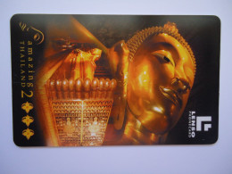 THAILAND  CARDS LENSO USED TEMPLE MONUMENTS BUDDHA,STATUE  104/500 - Thaïland