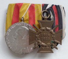 WK I Ordensspange Mit Frontkämpferkreuz Und Badische Verdienstmedaille Friedrich II. - Autres & Non Classés