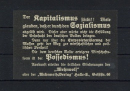 Zwischenkriegszeit Propaganda-Aufkleber, Wehrwolf-Verlag Halle-Saale I-II - Altre Guerre