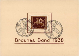 NS-GEDENKBLATT WK II - Das BRAUNE BAND MÜNCHEN-RIEM 1938 Mit S-o 31.7.38 Auf DR 671 I - Weltkrieg 1939-45