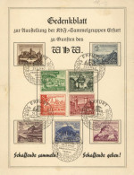 NS-GEDENKBLATT WK II - DINA4 WHW-Blatt Ausstellung Der KDF-Sammlergruppen ERFURT 1940 Mit S-o Rücks. Klebestellen I-II S - Guerra 1939-45