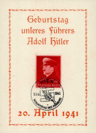 NS-GEDENKBLATT WK II - Geburtstag Des Führers So-Marke Und S-o 20.4.1941 I - Weltkrieg 1939-45