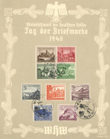 NS-GEDENKBLATT WK II - Großes WHW-Blatt TAG Der BRIEFMARKE 1940 Kpl. WHW-marken-Satz S-o WIEN  I-II - Guerre 1939-45