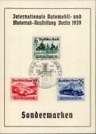 NS-GEDENKBLATT WK II - IAA BERLIN 1939 Mit S-o I - War 1939-45