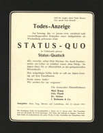 SAARABSTIMMUNG 1935 WK II - Seltener Propagandabrief Todes-Anzeige STATUS-QUO ! I - Guerra 1939-45