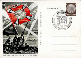 WK II Fahnen Und Standarten Karte Flagartillerie Sign. Von Axster-Heudtlaß I-II - Guerra 1939-45
