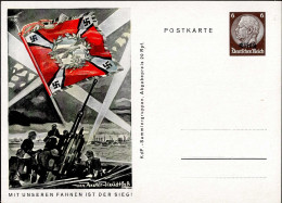 WK II Fahnen Und Standarten Karte Ganzsache Sign. Von Axster-Heudtlaß I-II - Oorlog 1939-45