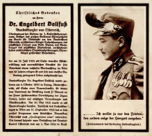 Austrofaschismus Österreich 1. Republik Sterbebildchen Dr. Engelbert Dollfuß 1934 I- - Weltkrieg 1939-45