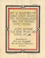 Propaganda WK II Handgemaltes Wahlplakat Vom 9.11.1933 II - Weltkrieg 1939-45