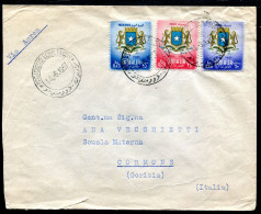 Z3633 SOMALIA AFIS 1957 Aerogramma Affrancato Con Emblema Somalia, 3 Valori, Di Cui Uno Di Posta Aerea, Da Mogadiscio 14 - Somalie (AFIS)