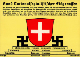 Propaganda WK II Schweiz Bund Nationalsozialistischer Eidgenossen. Seltene Schweizer Propaganda-AK I-II - War 1939-45