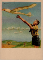 Propaganda WK II Sign. Der Jüngste Nachwuchs Wird Durch Das NS Fliegerkorps Im Modellflug Ausgebildet I-II (Knick) - Weltkrieg 1939-45