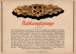 Propaganda WK II - KAMPF-ABZEICHEN Des HEERES Nr. 15 NAHKAMPFSPANGE In GOLD I - Weltkrieg 1939-45