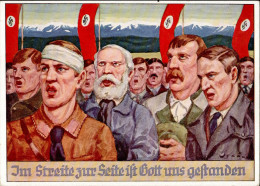 Propaganda WK II - ÖSTERREICH/SUDETENLAND-BEFREIUNG 1938 Nr. 7 Im Streite Zur Seite Ist Gott Uns Gestanden Sign. Künstle - Guerre 1939-45