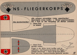 Propaganda WK II Bastelkarte Baubogen NS Fliegerkorps I- - Guerre 1939-45