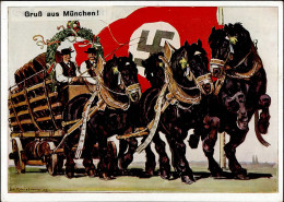 Propaganda WK II München Künstlerkarte Sign. Junghanns, J.P. I-II - Weltkrieg 1939-45
