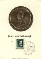 Adolf Hitler, Der Führer U. Reichskanzler, Relief-Applikation 1937 - Weltkrieg 1939-45