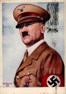 Hitler Portrait Sign. Ramorino, G. Nino 1938 II (fleckig, Kante Abschürfung) - Weltkrieg 1939-45