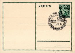 Adolf Hitler Koog (2243) über Marne (Holstein) Sonderstempel 1938 Auf Ganzsache I- - Weltkrieg 1939-45