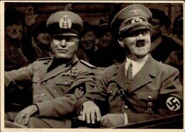 Hitler Der Führer Und Duce Foto-AK I-II - War 1939-45