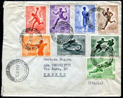 Z3632 SOMALIA AFIS 1958 Aerogramma Affrancato Con Sport, Serie Completa Di Posta Ordinaria + 60 Cent. Posta Aerea, Da Mo - Somalië (AFIS)