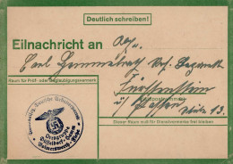 NSDAP Eilnachrichtenkarte Lebenszeichen Grün Der Ortsgruppe Düsseldorf-Hamm-Volmerswerth-Flehe I - Weltkrieg 1939-45