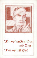 NSDAP WK II - WAS OPFERST DU? Frühe Propaganda-Künstlerkarte I R! - Weltkrieg 1939-45
