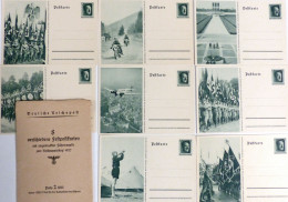 Reichsparteitag Nürnberg (8500) 3. Reich Propaganda-Ganzsachen Kpl. Set P 264 Im Originalen Verkaufs-Kuvert 1937 I-II - War 1939-45