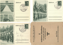 Reichsparteitag WK II Nürnberg (8500) 1937 Komplette Serie Festpostkarten 8 Stück Mit Original-Umschlag - Guerre 1939-45