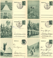 Reichsparteitag WK II Nürnberg (8500) 6 Versch. Propaganda-Ganzsachen 1937 Mit Entspr. Sonderstempeln - War 1939-45
