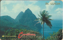 Saint Lucia - GPT, STL-3C, 3CSLC, Pitons 2 (Without Logo), 40 EC$, 30,250ex, 1991, Used - Sainte Lucie