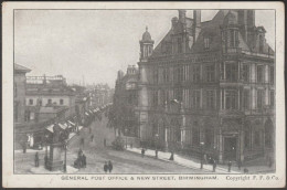 General Post Office & New Street, Birmingham, C.1905 - Frankel Postcard - Birmingham
