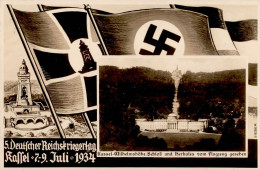 KASSEL WK II - 5. DEUTSCHER REICHSKRIEGERTAG 1935 NS-Flaggen So-Karte (60553) I - War 1939-45