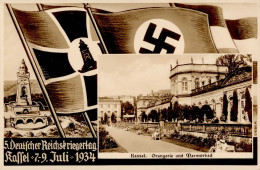 KASSEL WK II - 5. DEUTSCHER REICHSKRIEGERTAG 1935 NS-Flaggen So-Karte (60555) I - Guerra 1939-45