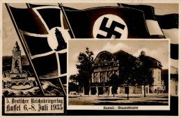 KASSEL WK II - 5. DEUTSCHER REICHSKRIEGERTAG 1935 NS-Flaggen So-Karte (60556) I - Weltkrieg 1939-45