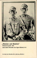 WK II SA Arbeiter Und Student Nach Einem Gemälde Von Tschirach, Egon 1931 I-II - Guerra 1939-45