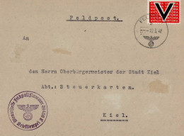 Feldpost WK II Viktoria-Vignette (Norwegen) FP 39450 (Kommandantur Der Seeverteidigung Oslo) 1942 II (Klebefalze, Schürf - Weltkrieg 1939-45