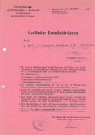 SS Dokument Briefinhalt über Die Benachrichtigung Zur Bereithaltung Im Mobilmachungsfall Zur Verstärkung Der SS-Totenkop - Weltkrieg 1939-45