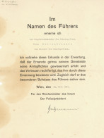 SS Dokument Urkunde Von Hüttenbrenner, Franz Zur Ernennung Zum Meister Der Schutzpolizei Im Juli 1941 Uz. Vom SS-Brigade - Guerra 1939-45