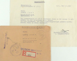 SS Feldpost WK II R-Brief FP 47172 (Panzer-Jäger-Ers. Abt.) Mit Inhalt (Absender Ist SS Obersturmführer) II (starke Öffn - Guerra 1939-45